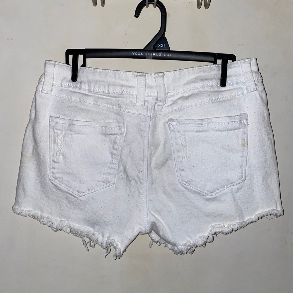 Midrise white denim shirts